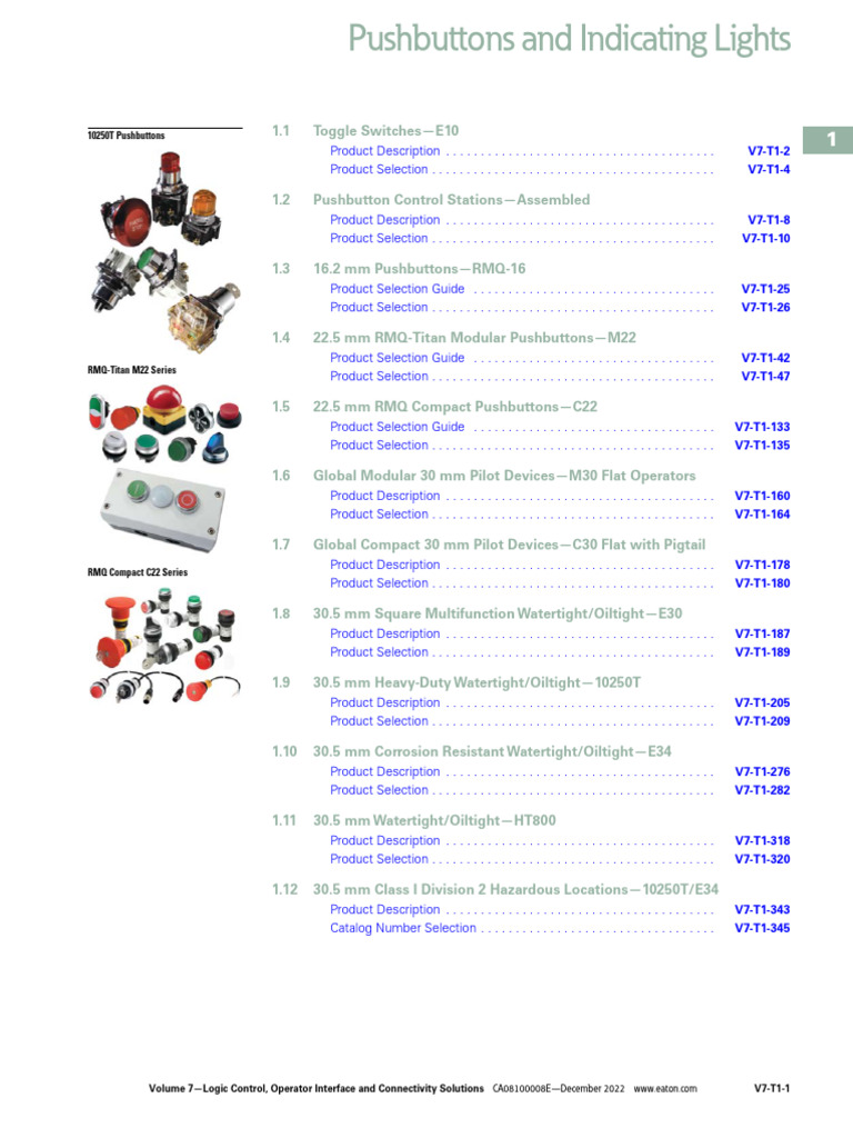 2022 Pushbuttons-And-Indicating-Lights-V7-T1-Ca08100008e | PDF | Switch ...