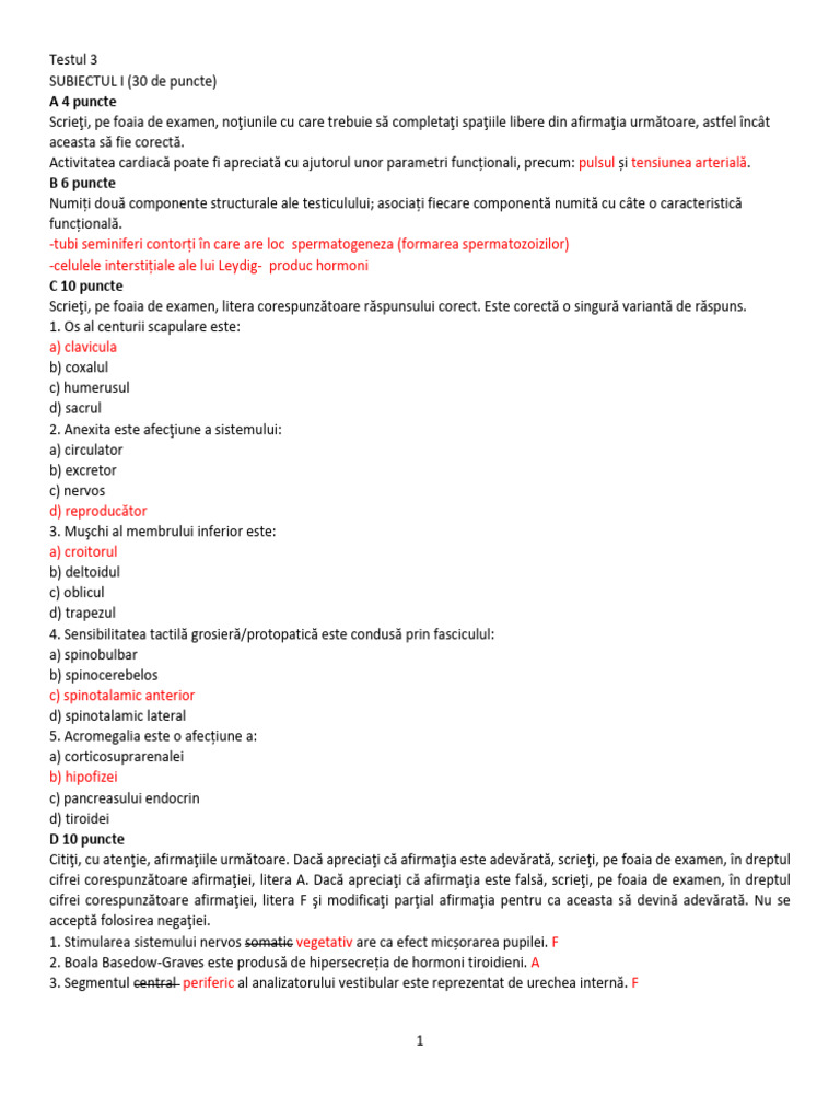 Testul 3 - Antrenament 2021 | PDF
