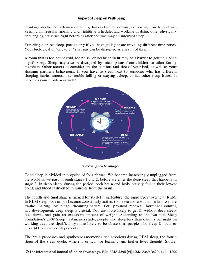 Effects of Sleep on Health and Well-Being | PDF | Self-Improvement ...
