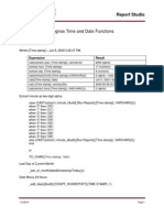 Cognos Time and Date Functions