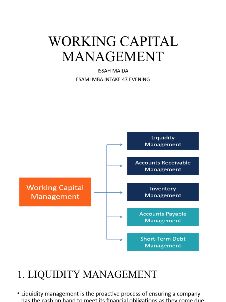 Corporate Finance Working Capital Management Pdf Inventory