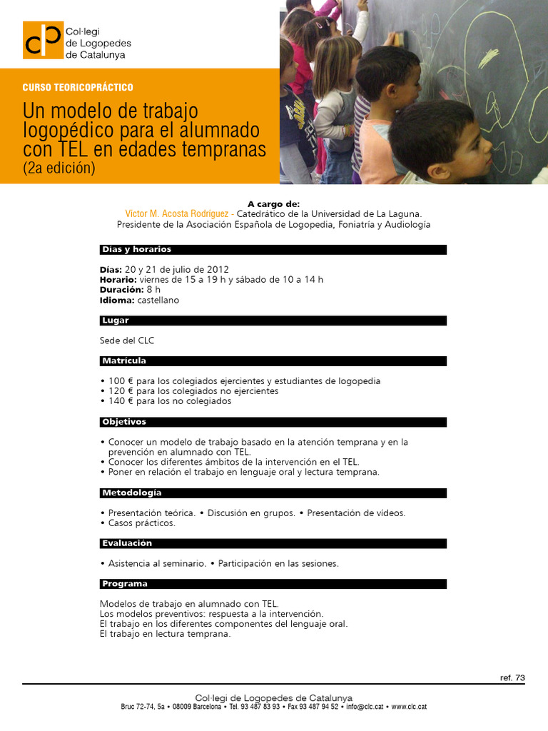 Curso logopédico sobre TEL 2012 | PDF