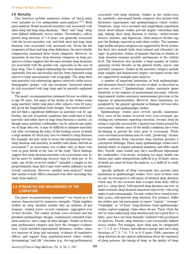 Adult Sleep Duration Methods 8 | PDF | Sleep | Epidemiology