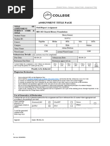 Final Field Report