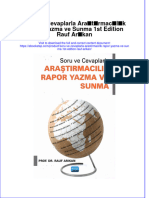 PDF of Soru Ve Cevaplarla Arastirmacilik Rapor Yazma Ve Sunma 1St Edition Rauf Arikan Full Chapter Ebook