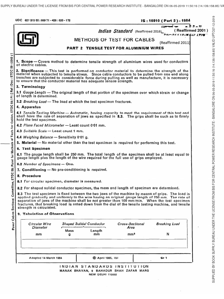 Tensile Testing of Aluminium Wires | PDF | Strength Of Materials ...