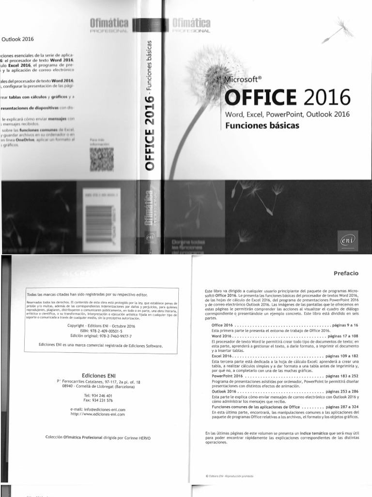 YDRAY Microsoft Office 2016 Funciones Basicas Ediciones ENI | PDF ...