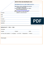 Ficha Inscrição para Primeira Eucaristia 2024