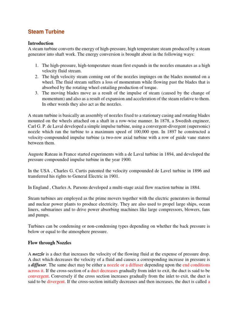 Steam Turbine Nozzles Pdf Turbine Fluid Dynamics