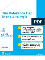 English 10 Unit 8 Lesson 4 the Reference List in the APA Style 1