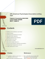 APA Style of Writtinng BSN 4th