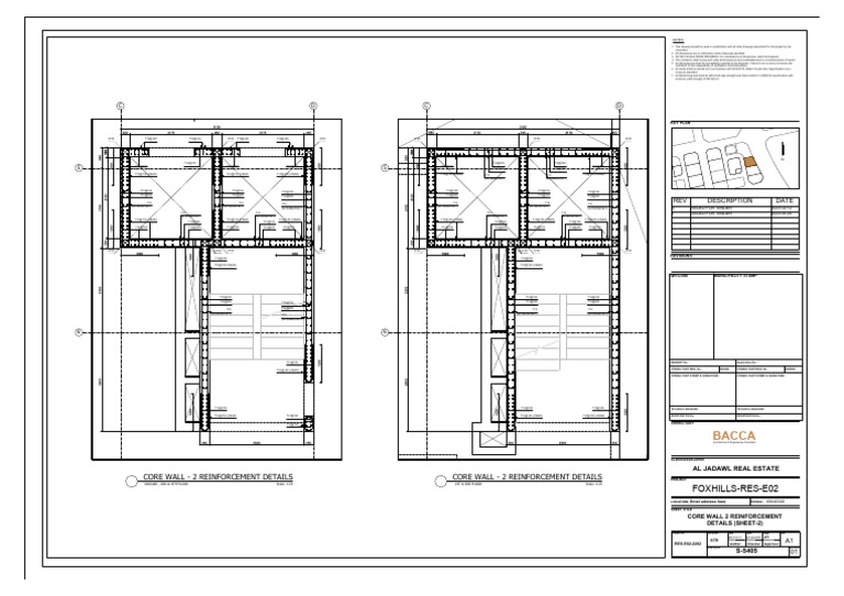 Res-E02-2202-S-5405 Core Wall 2 Reinforcement Details (Sheet-2) | PDF