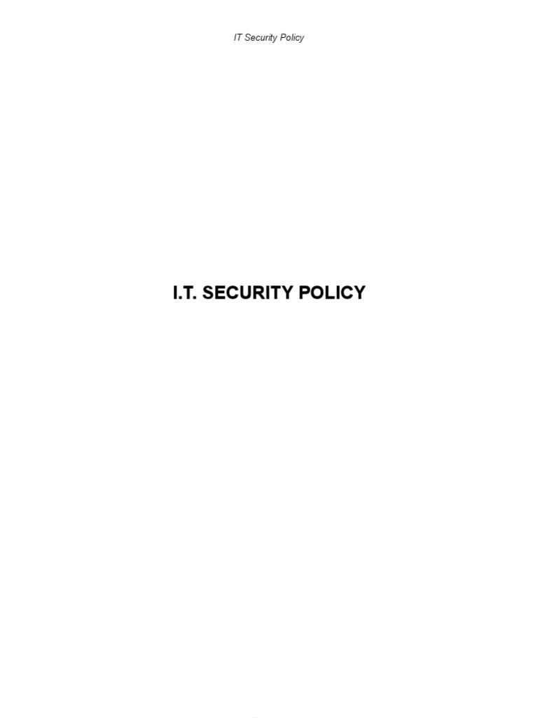 IT Security Policy Overview | PDF | Security Alarm | Superuser