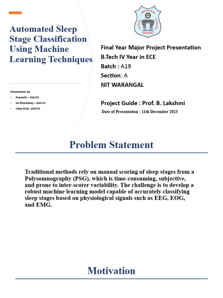 Automated Sleep Stage Classification Project | PDF | Sleep | Applied ...