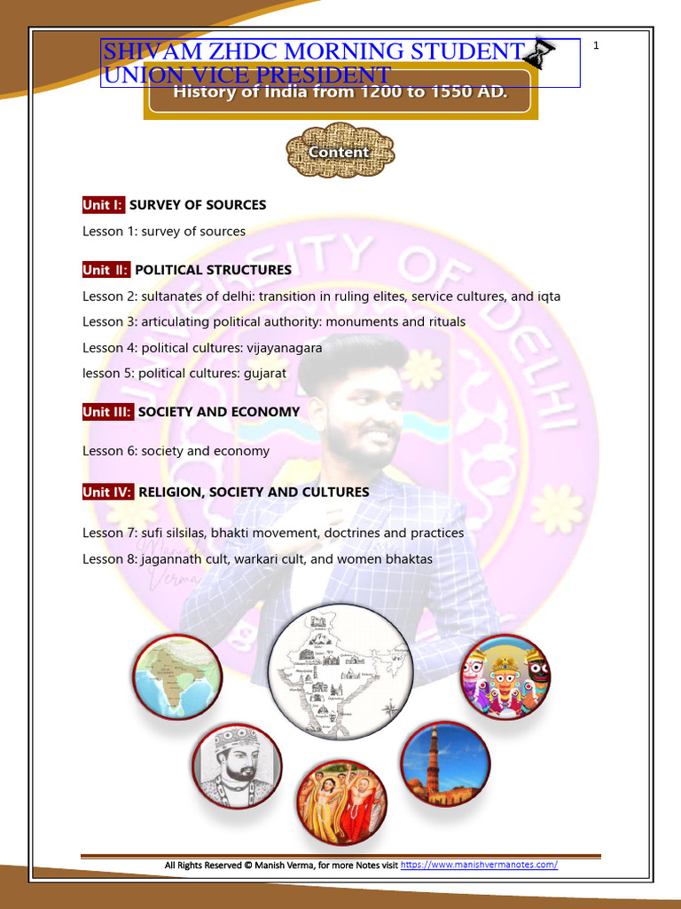 History of India 1200 To 1550 Ad (English) 4th Sem PDF