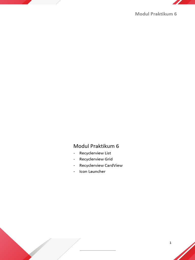 Praktikum RecyclerView di Android | PDF | Metode & Bahan Ajar