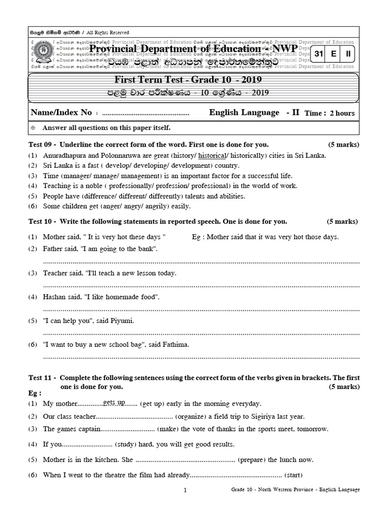 10 English Language II | PDF