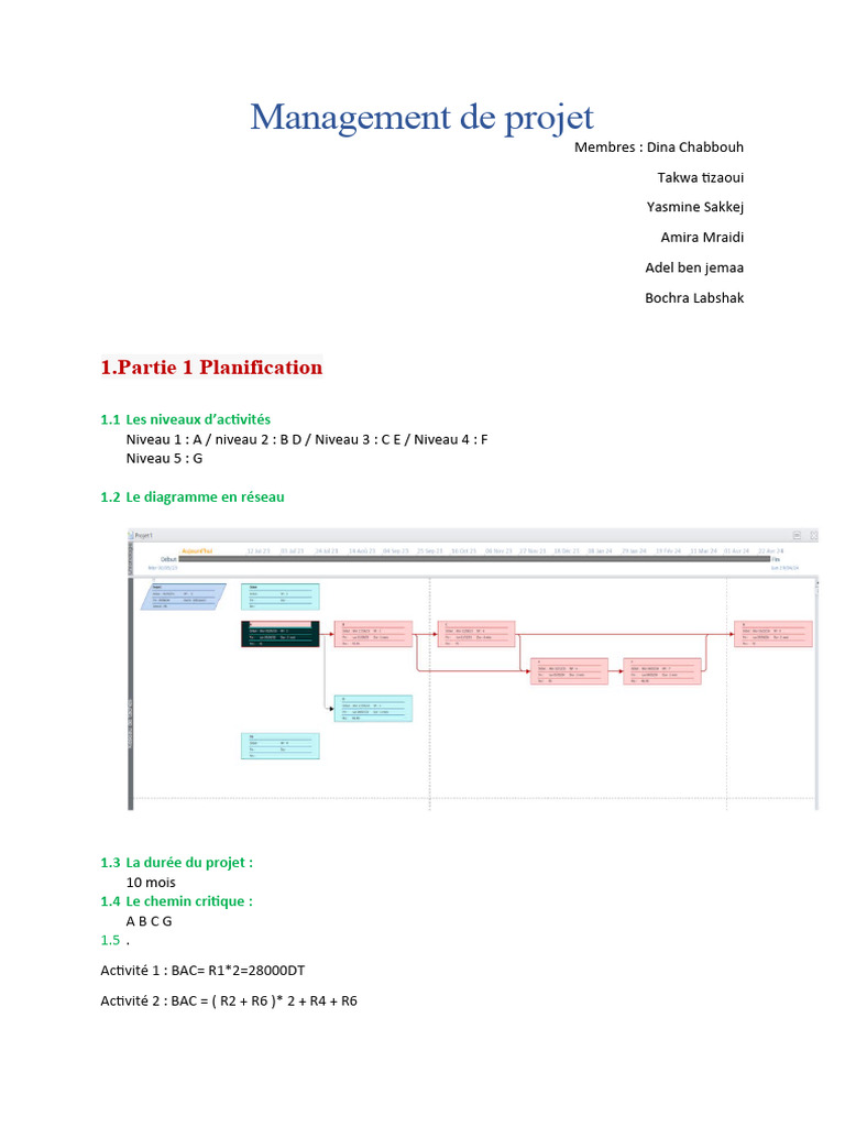 Gestion de projet : Planification et BAC | PDF