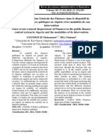 Place de L'inspection Générale Des Finances Dans Le Dispositif de Contrôle Des Finances Publiques en Algérie Et Les Modalités de Son Intervention