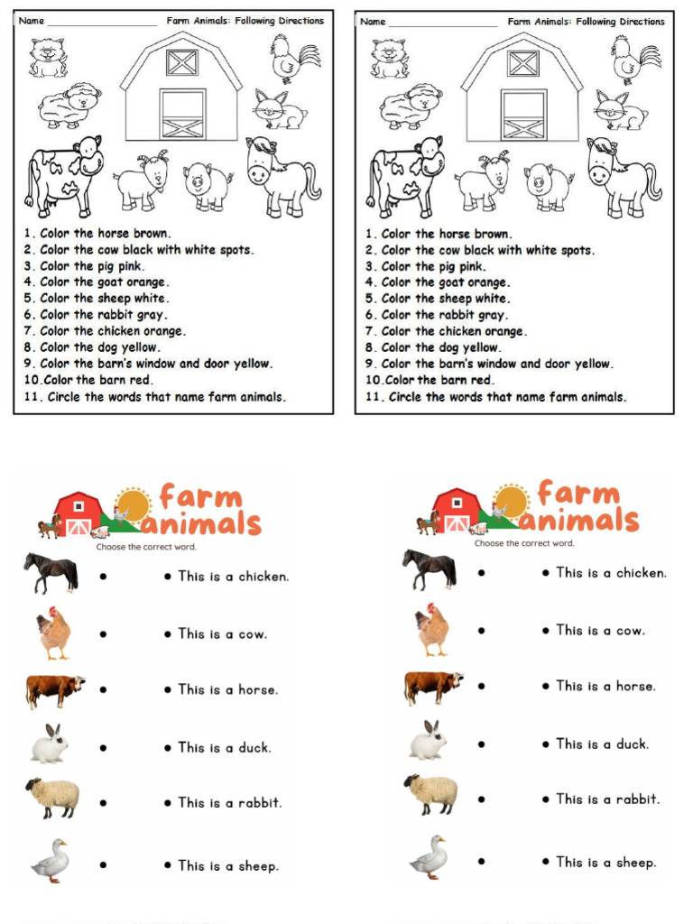 Farm Animal Ws | PDF