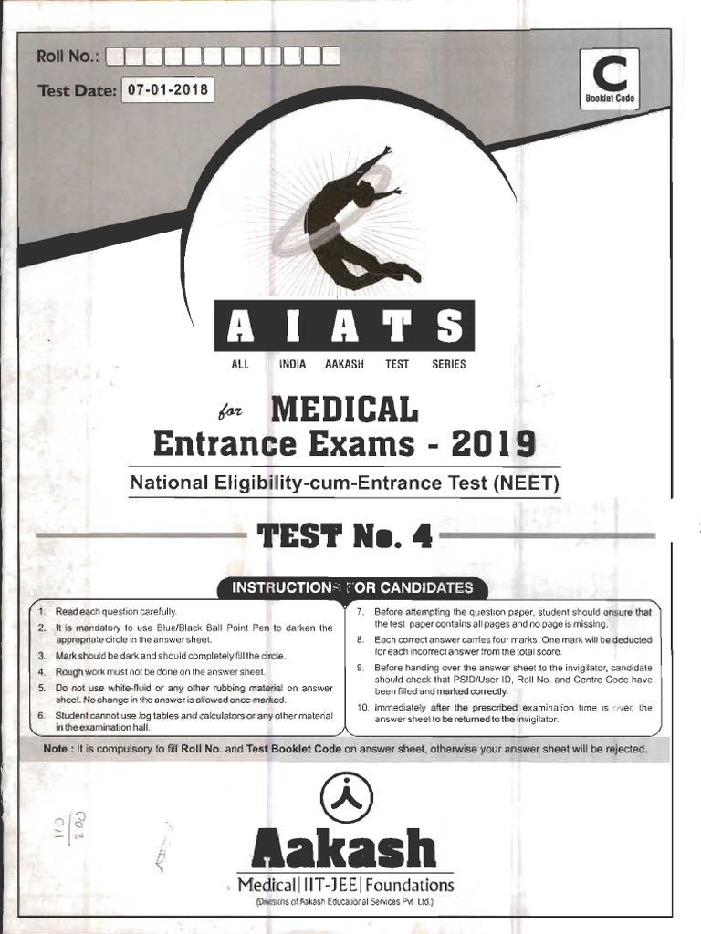 Aiats Neet 2019 Test No 4 Pdf