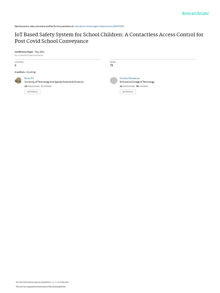 IoT Safety System for School Conveyance | PDF | Radio Frequency ...