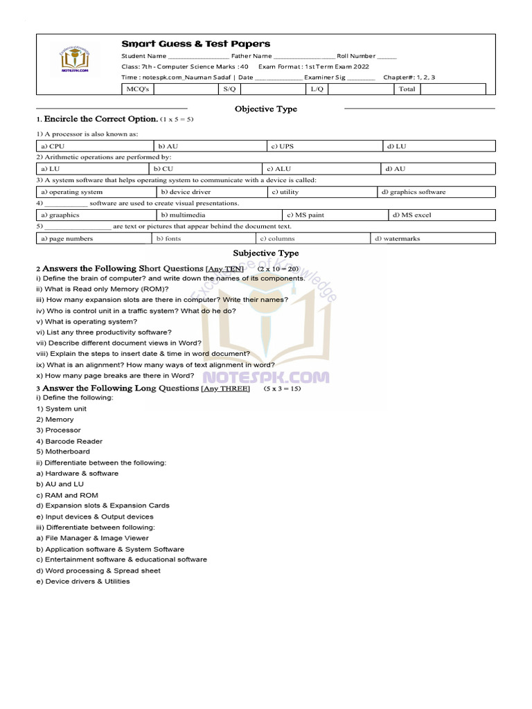 Test 2 pdf operating system software