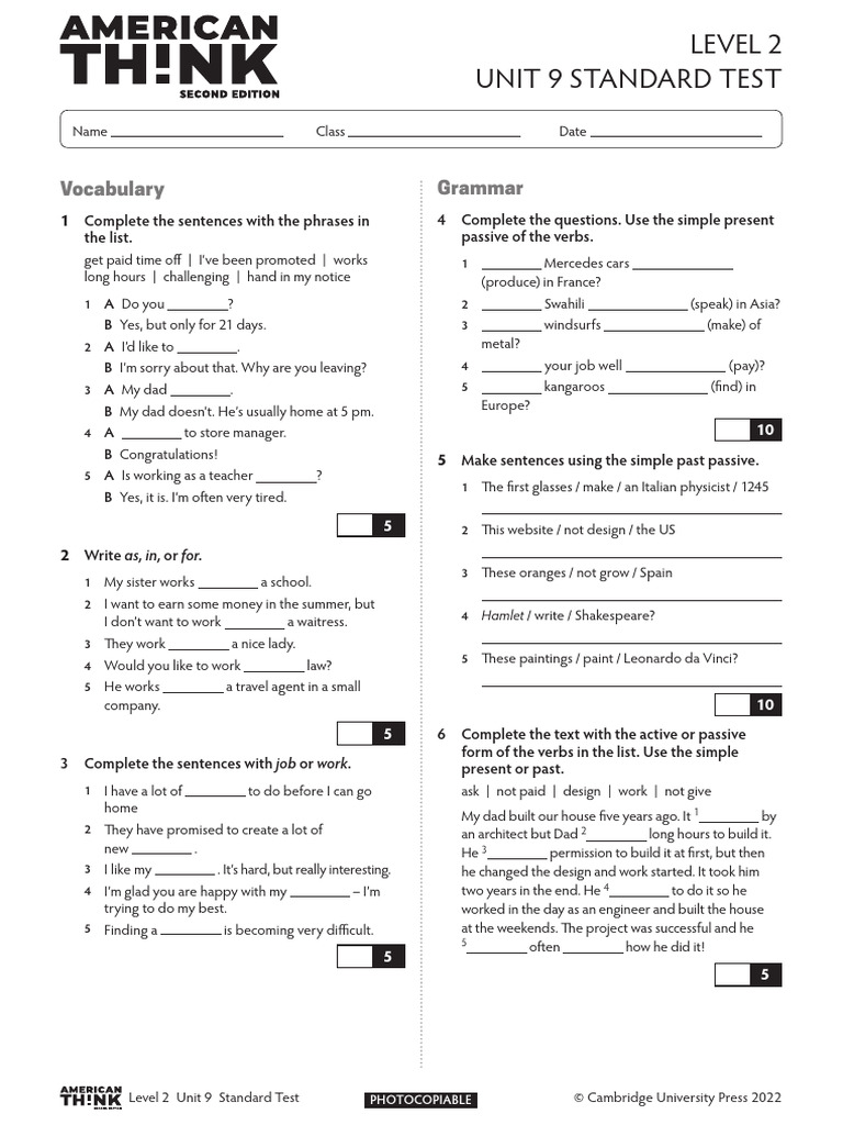 Level 2 Unit 9 Standard Test Guide | PDF | Linguistics | Linguistic ...