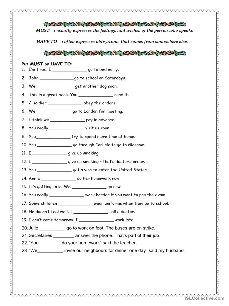 Must vs. Have To: Usage Guide | PDF