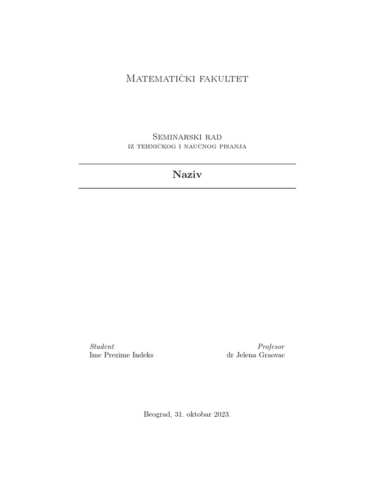 Redni Broj Ime Prezime | PDF