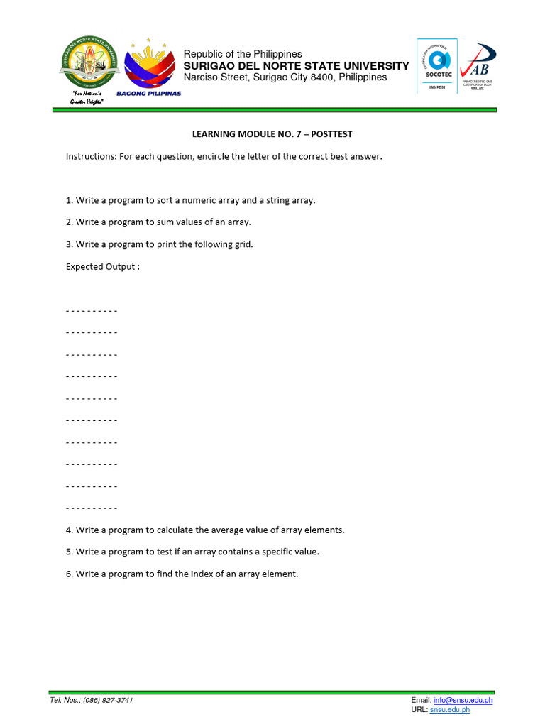 C++ Programming Exercises on Arrays | PDF | Matrix (Mathematics ...