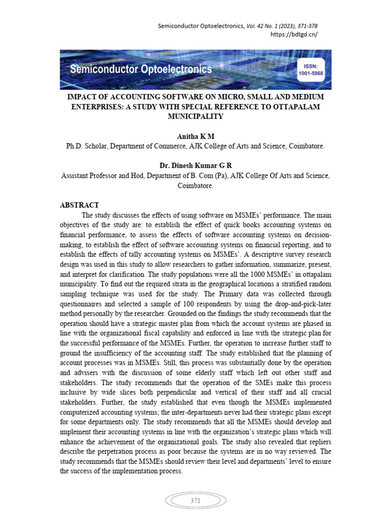 Semiconductor Optoelectronics,: Vol. 42 No. 1 (2023), 371-378 | PDF ...