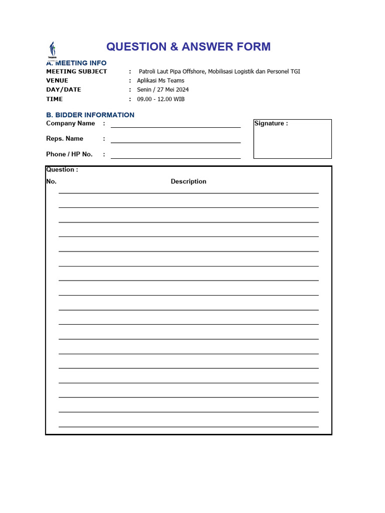Q&A Form | PDF