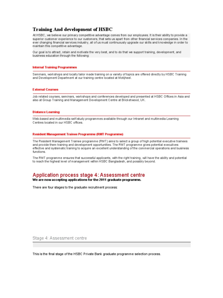 HSBC Training and Development Overview | PDF | Performance Appraisal ...