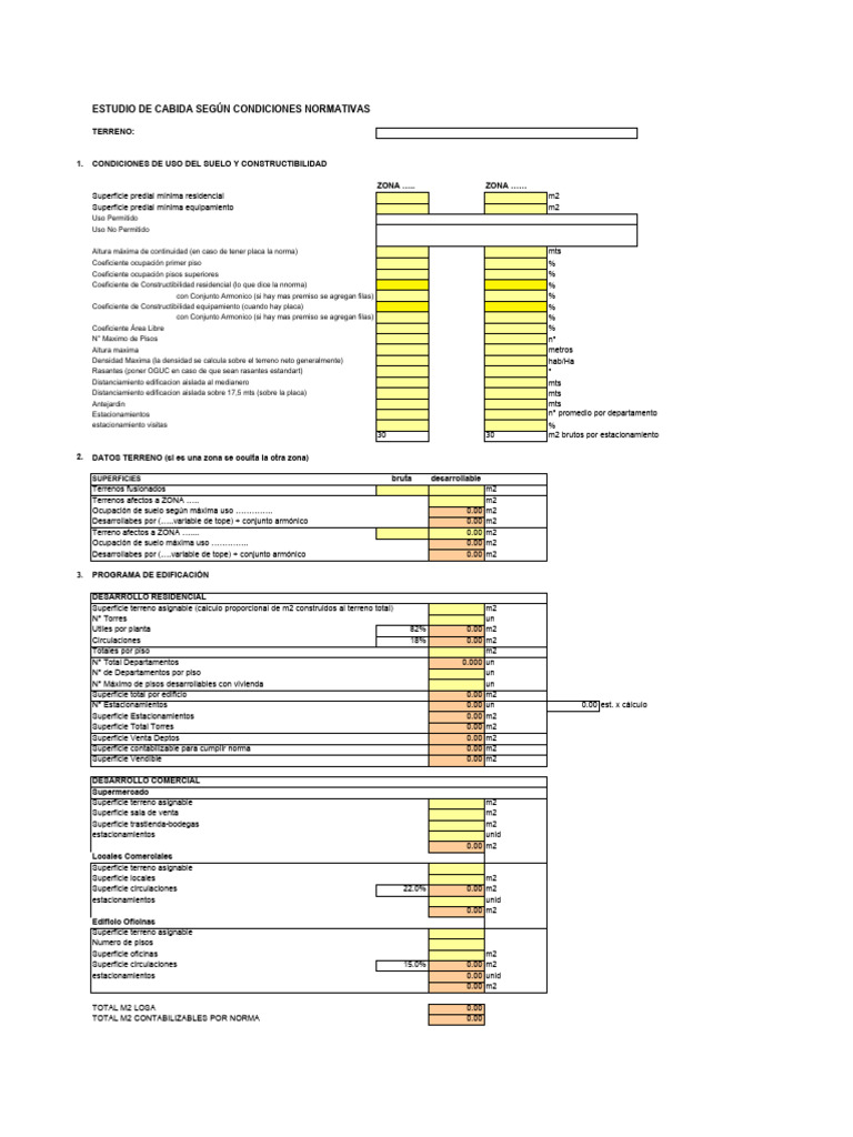 Estudio de Cabida y Normativas de Terreno | PDF