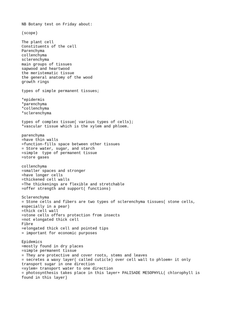 Botany Notes | PDF | Science & Mathematics