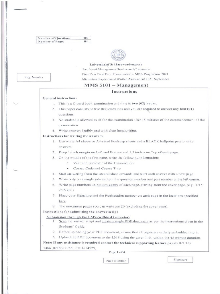 MMS 5101 Management 2021 | PDF