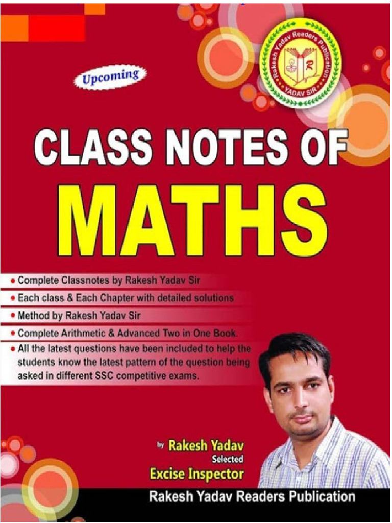 Rakesh Yadav Sir Class Notes Maths English PDF Free | PDF