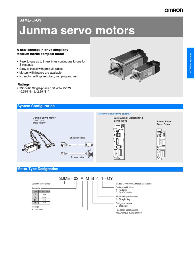 Junma Servo Motors Overview and Specs | PDF | Servomechanism | Torque