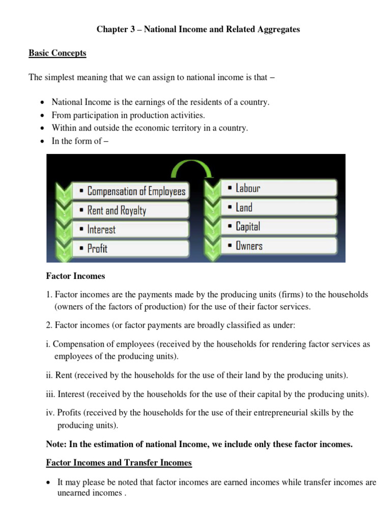 Chapter 3 - National Income and Related Aggregates | PDF | Gross ...