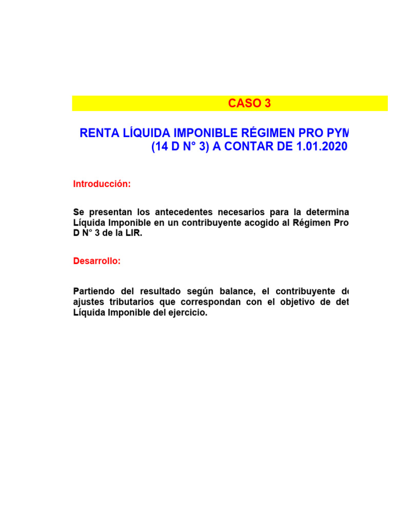 Renta Líquida Imponible Pro Pyme 2020 | PDF | Dividendo | Impuesto al ...