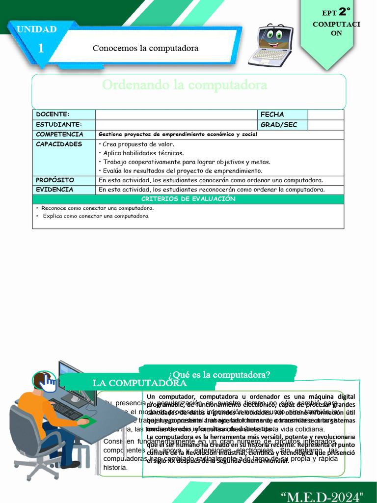 Ficha de Actividad Ept 2°-Semana 2 | PDF | Hardware de la computadora ...