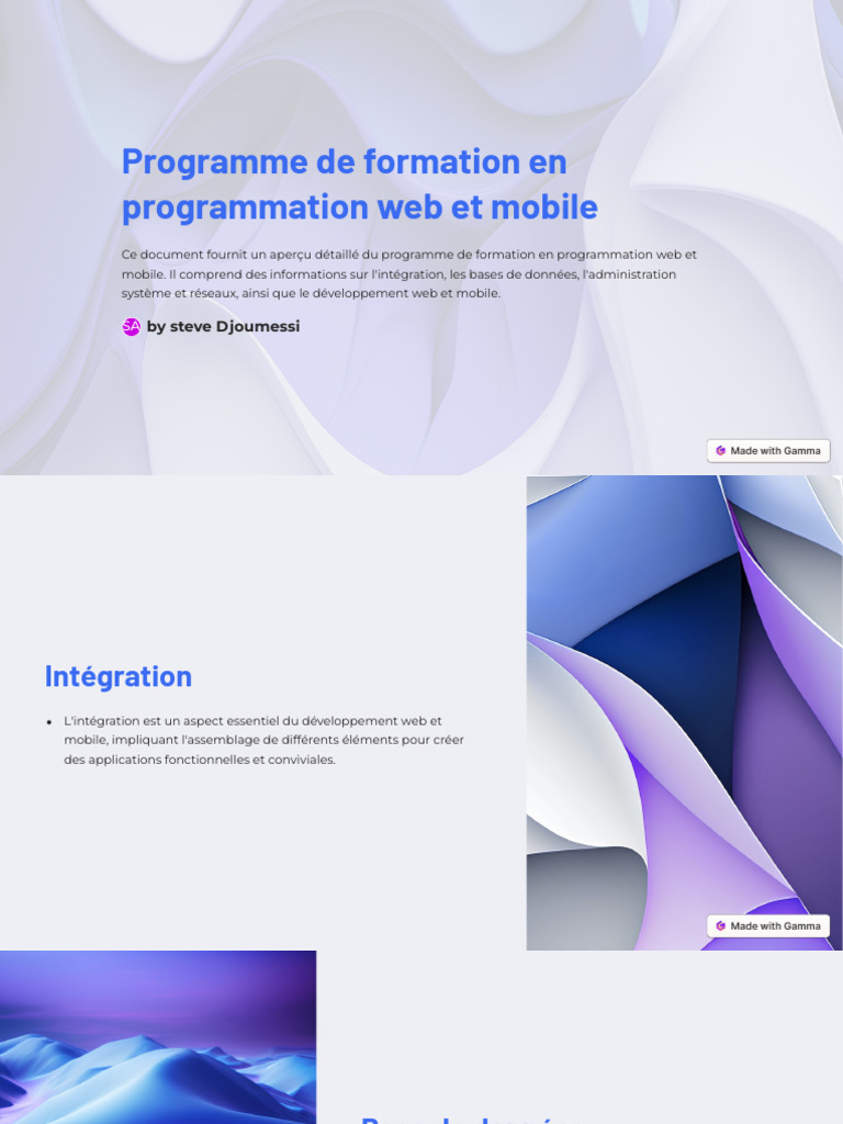 Programme de Formation en Programmation Web Et Mobile | PDF | Ordinateurs