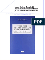 Ebookstep - 112download PDF of Turkcede Kelime Gruplari Cozumlemeleri Turk Romanlarindan Orneklerle 1St Edition Mustafa Altun Full Chapter Ebook