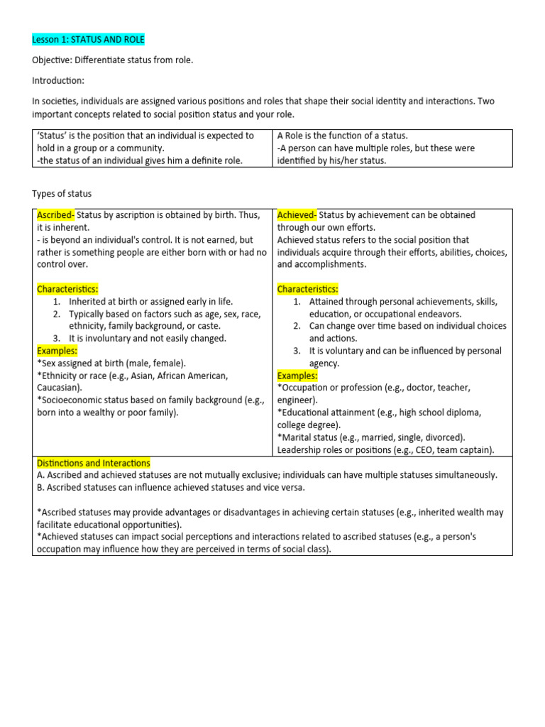 Lessons 1 And 2 Gender And Society Pdf Gender Gender Studies