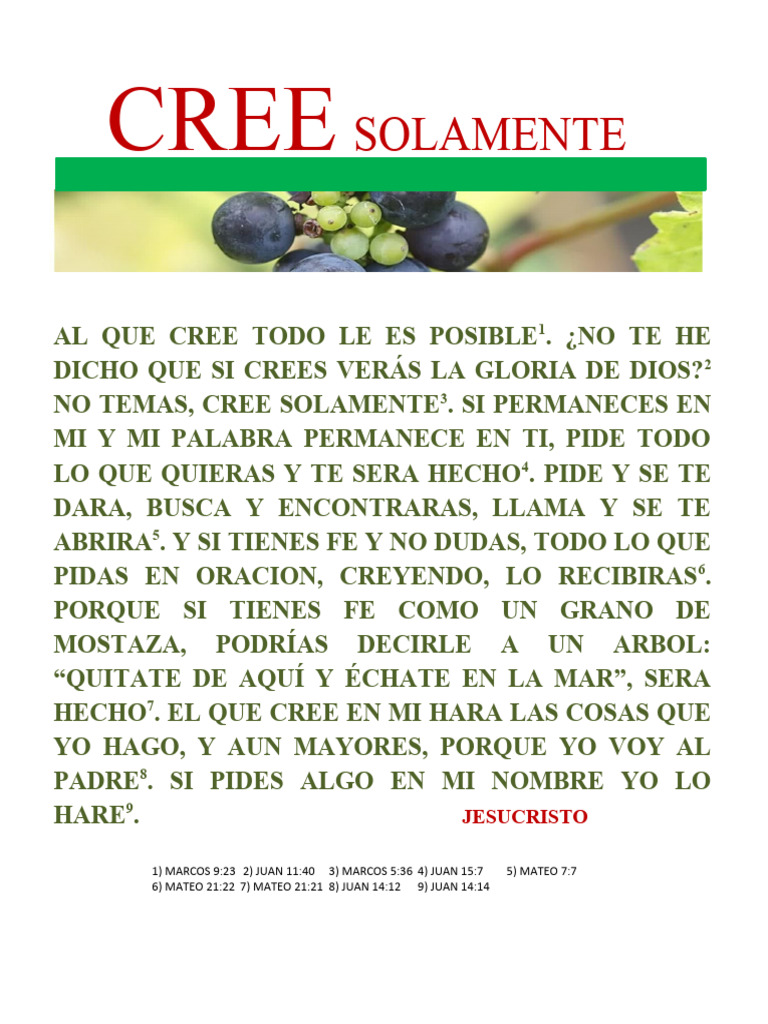 Fe y Creencia en la Palabra de Dios | PDF | Religión y espiritualidad