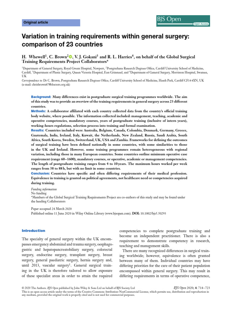 Global Surgical Training Requirements Overview | PDF | Surgery ...