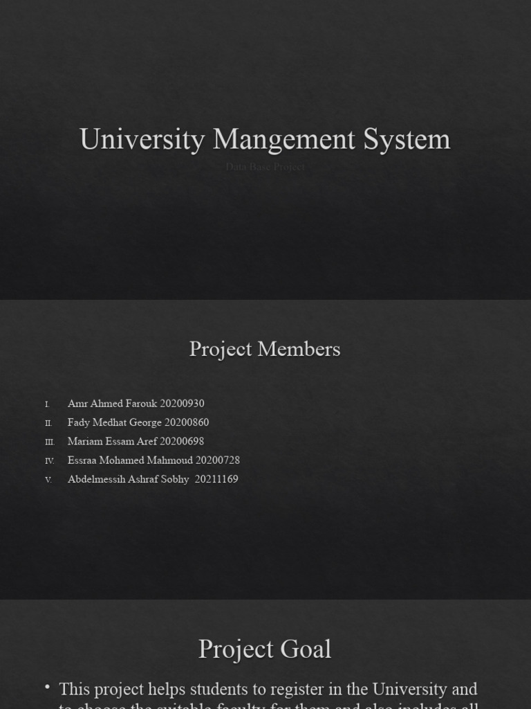 University Management System DB Project | PDF | Computers