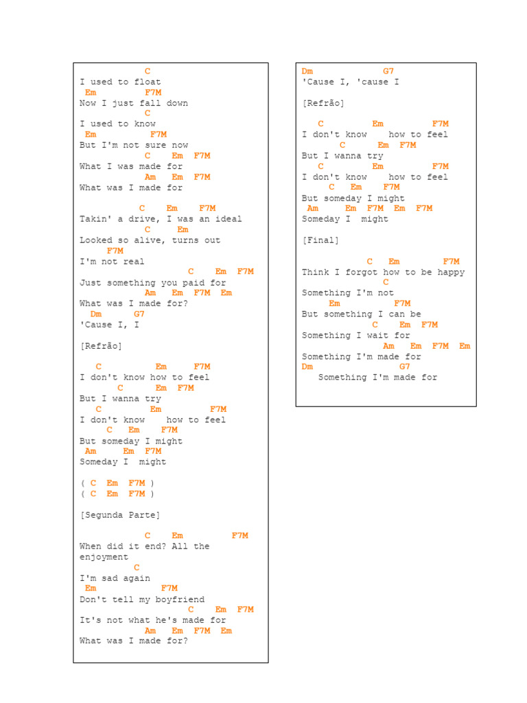 What Was I Made For? Lyrics Analysis | PDF