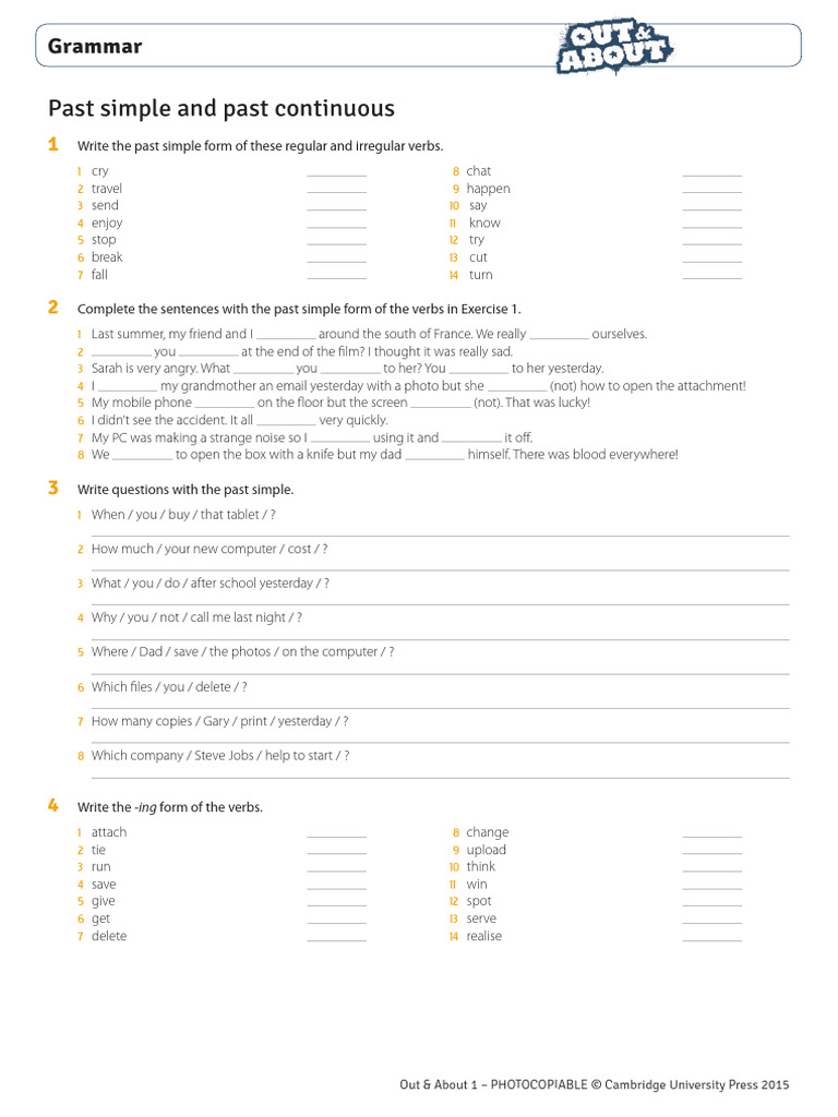 Past Simple & Continuous Grammar Exercises | PDF